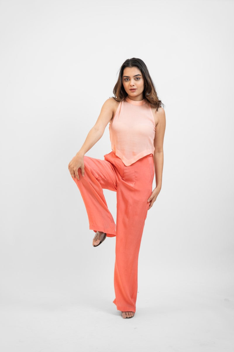 Peach satin co-ord set
