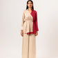 Ecru Wine Full Sleeves Blouse