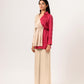 Ecru Wine Full Sleeves Blouse