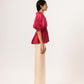 Ecru Wine Half Blouse