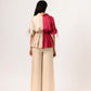 Ecru Wine Half Blouse