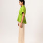 Ecru Green Half Half Blouse