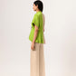 Ecru Green Half Half Blouse