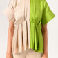 Ecru Green Half Half Blouse