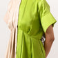 Ecru Green Half Half Blouse