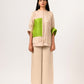 Ecru Green Colorblocked Blouse
