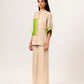 Ecru Green Colorblocked Blouse