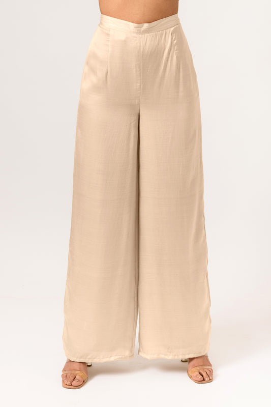 Ecru Wide Legged Pants