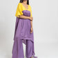 Purple Yellow Kurta Set