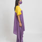 Purple Yellow Kurta Set