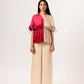 Wine-Ecru Half Co-ord Set
