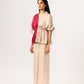 Wine-Ecru Half Co-ord Set