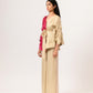 Wine-Ecru Cape Co-ord Set
