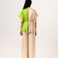 Ecru-Green Half-Half Co-ord Set