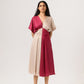 Wine-Ecru Square Dress