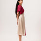 Wine-Ecru Square Dress