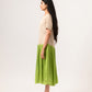 Ecru-Green Gather Dress
