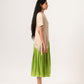 Ecru-Green Gather Dress