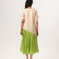 Ecru-Green Gather Dress
