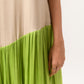 Ecru-Green Gather Dress