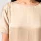 Ecru-Green Gather Dress