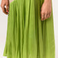 Ecru-Green Gather Dress