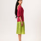 Wine-Green Gather Dress