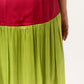 Wine-Green Gather Dress