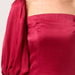 Wine-Green Gather Dress