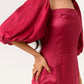 Wine-Green Gather Dress