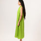 Ecru-Green Halter Neck Dress