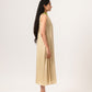 Ecru-Green Halter Neck Dress