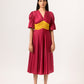 Wine-Yellow Rouching Dress