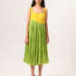 Yellow-Green Asymmetrical Gather Dress