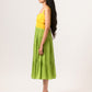 Yellow-Green Asymmetrical Gather Dress