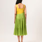 Yellow-Green Asymmetrical Gather Dress
