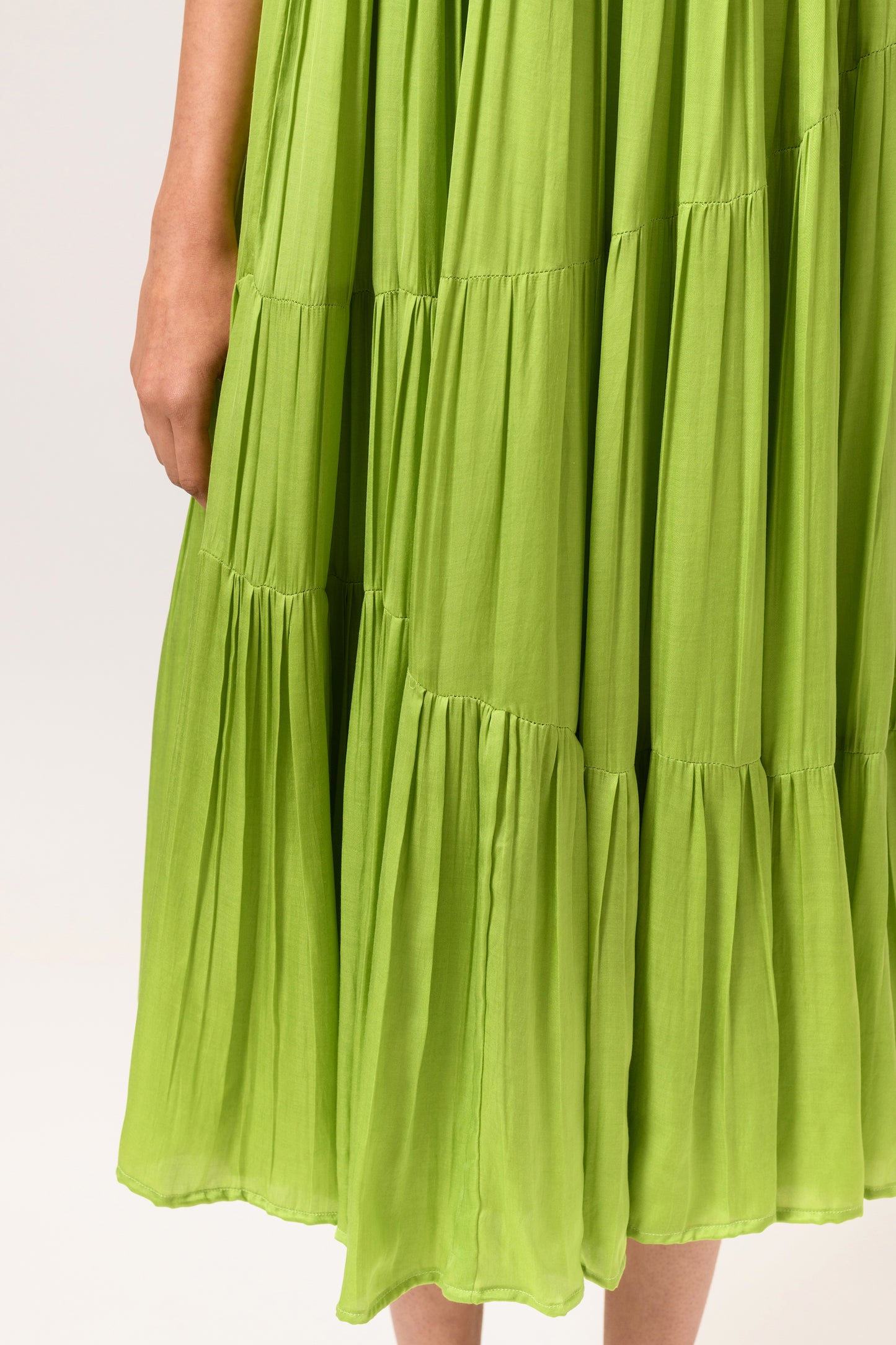 Yellow-Green Asymmetrical Gather Dress