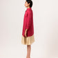 Wine-Ecru Asymmetrical Dress