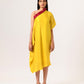 Wine-Yellow One Shoulder Dress