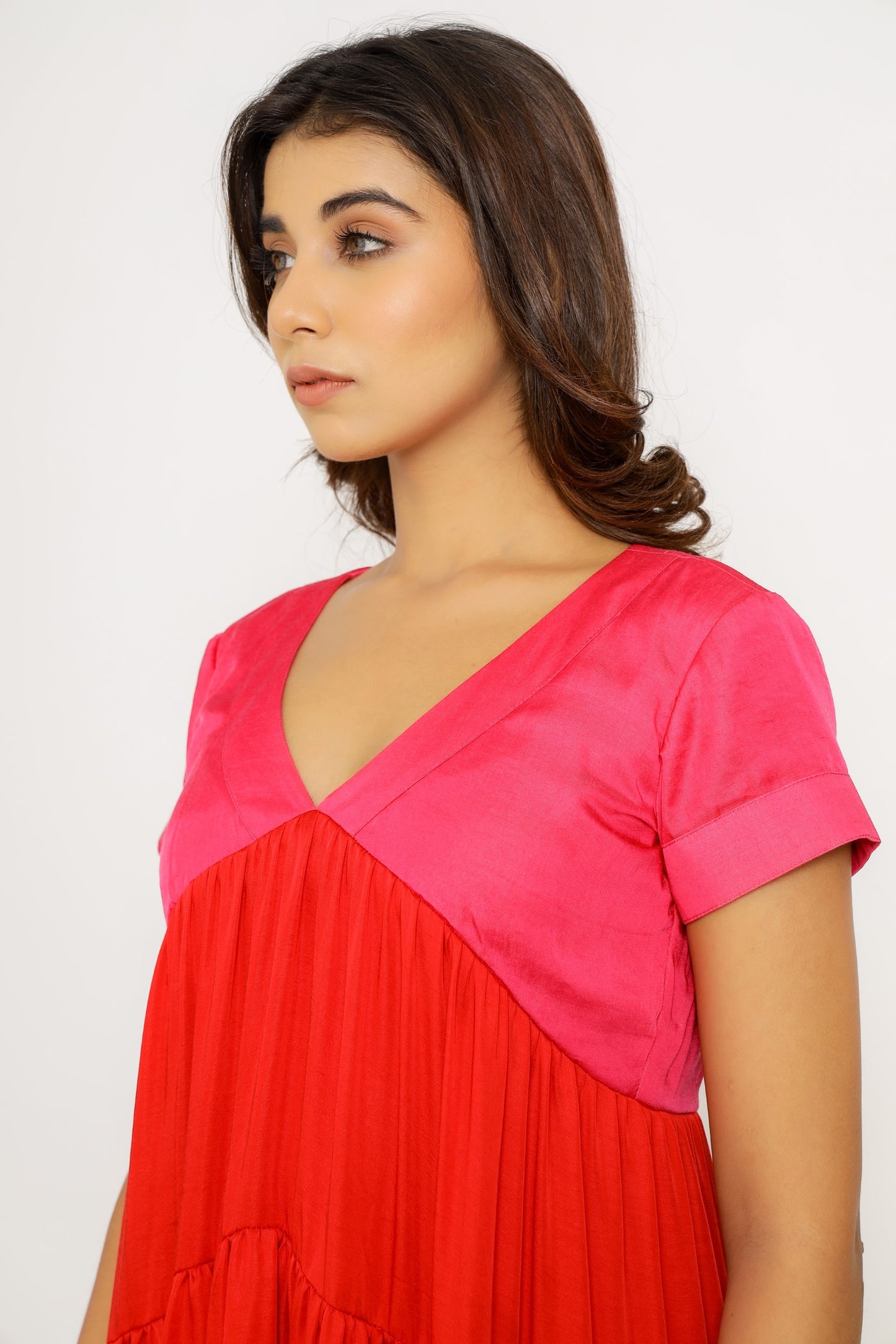 Red-Pink Asymmetrical Dress