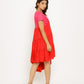 Red-Pink Asymmetrical Dress