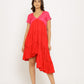 Red-Pink Asymmetrical Dress