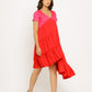 Red-Pink Asymmetrical Dress