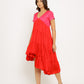 Red-Pink Asymmetrical Dress