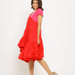 Red-Pink Asymmetrical Dress