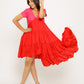 Red-Pink Asymmetrical Dress