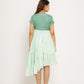 Teal-Tea Green Asymmetrical Dress