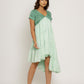 Teal-Tea Green Asymmetrical Dress