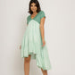 Teal-Tea Green Asymmetrical Dress