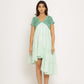 Teal-Tea Green Asymmetrical Dress